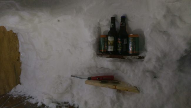 And what upscale lodging would be complete without a mini bar? Behold, the ultimate party igloo!