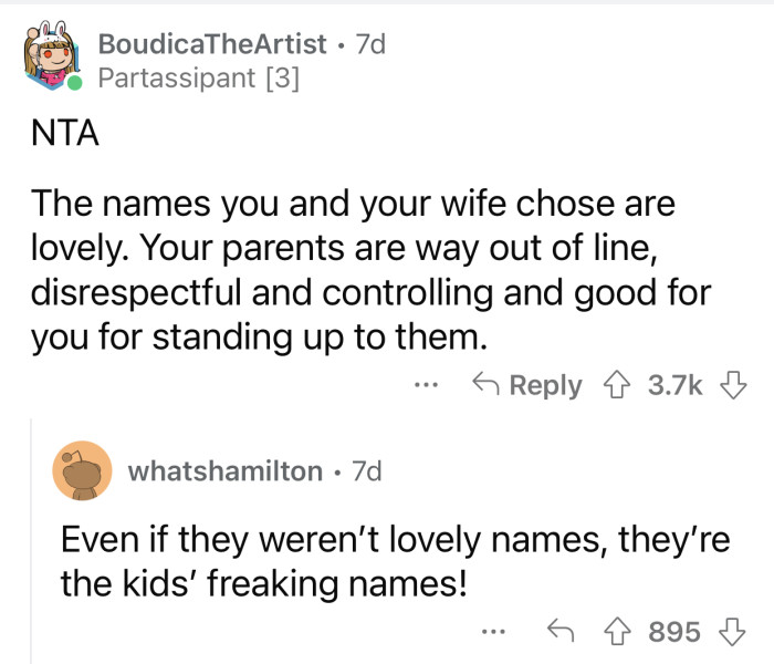 They can't rename them and ignore their parents.