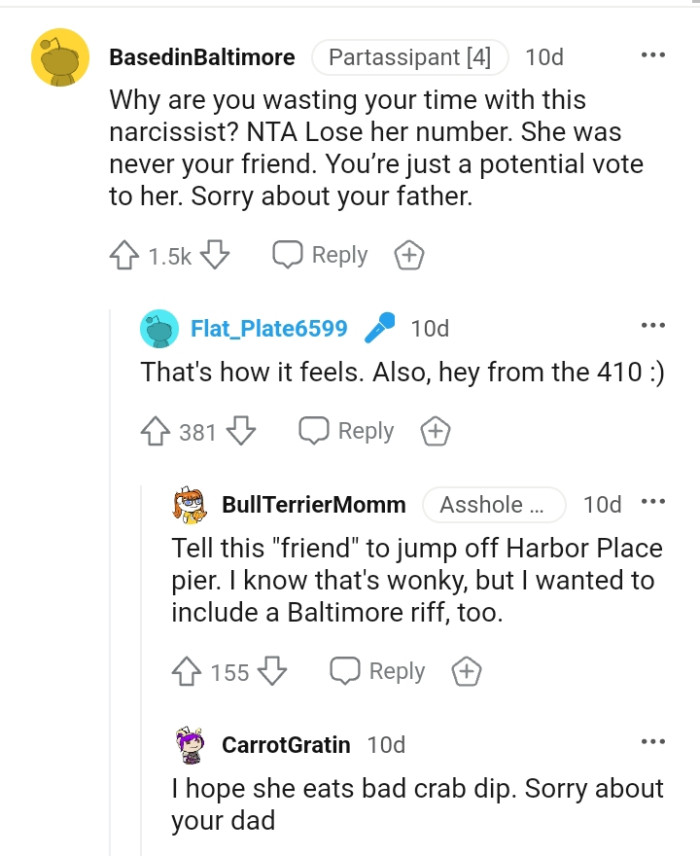 The OP is just a potential vote to her