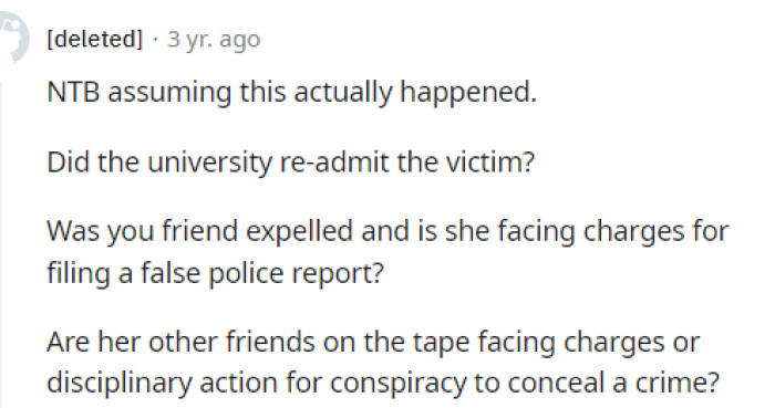 This comment had a few questions that needed to be asked once we heard about how the story ended. OP never responded to these, though.