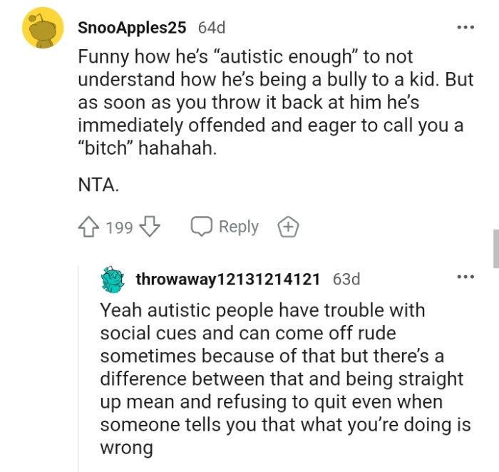 As soon as the OP threw it back at him, he became offended.