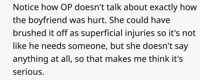 she reacted when she found out about his accident