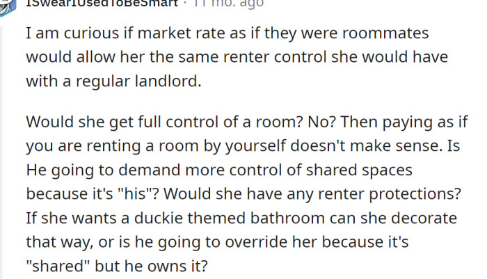 A Redditor was curious about the benefit of the market rate and