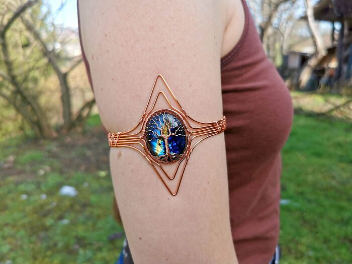 "This Is An Armband I Made Using About Seven Meters Of Copper Wire"