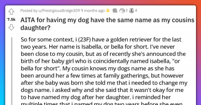 Cousins Fight Over Who Gets To Keep The Name Isabella - The Newborn Baby, Or The Two-Year-Old Dog