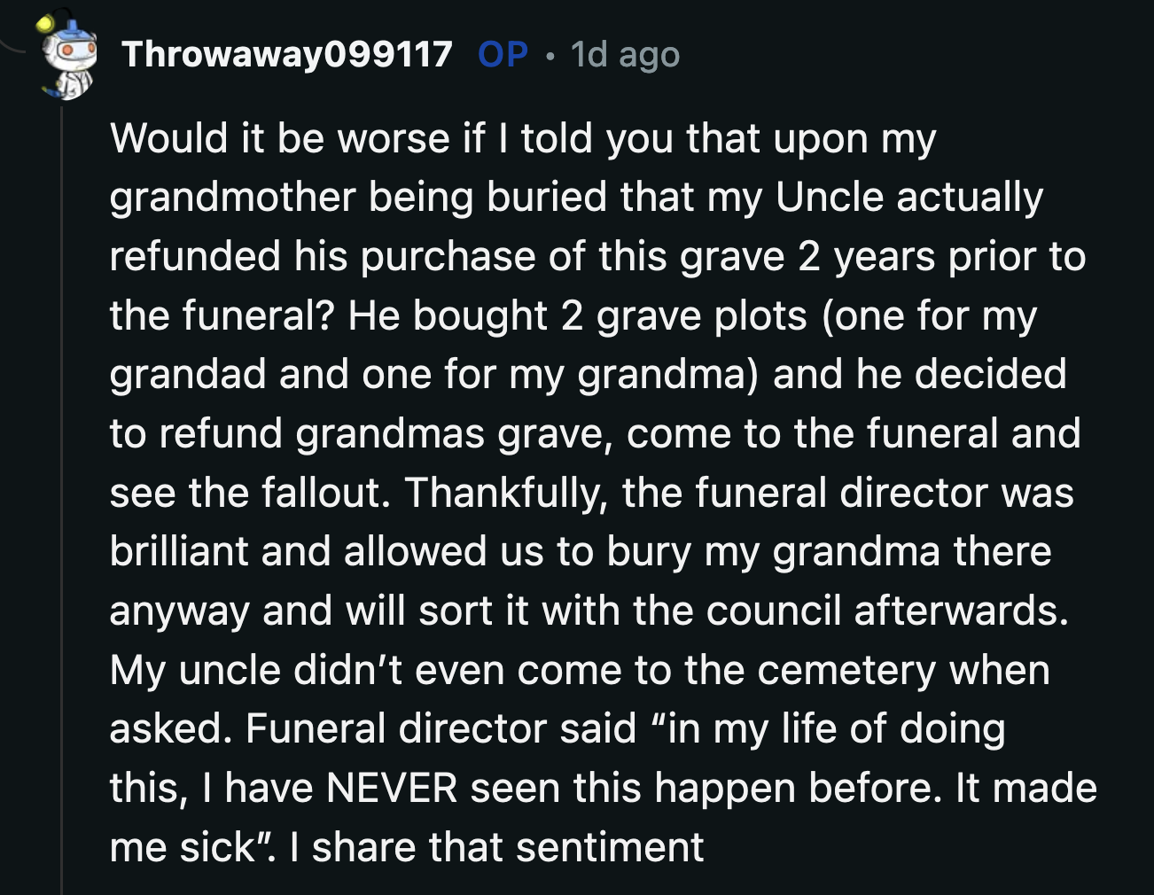 OP's uncle is a despicable person, worse than a cartoon villain.