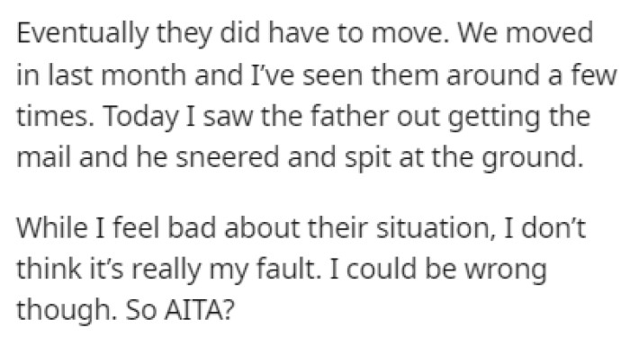 Eventually, the Family Moved, but the Couple Still Feels Bad About What They Did
