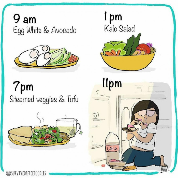 14. Healthy during the day, sweets monster at night.