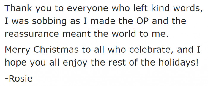 She ended the post with words of appreciation for the community.