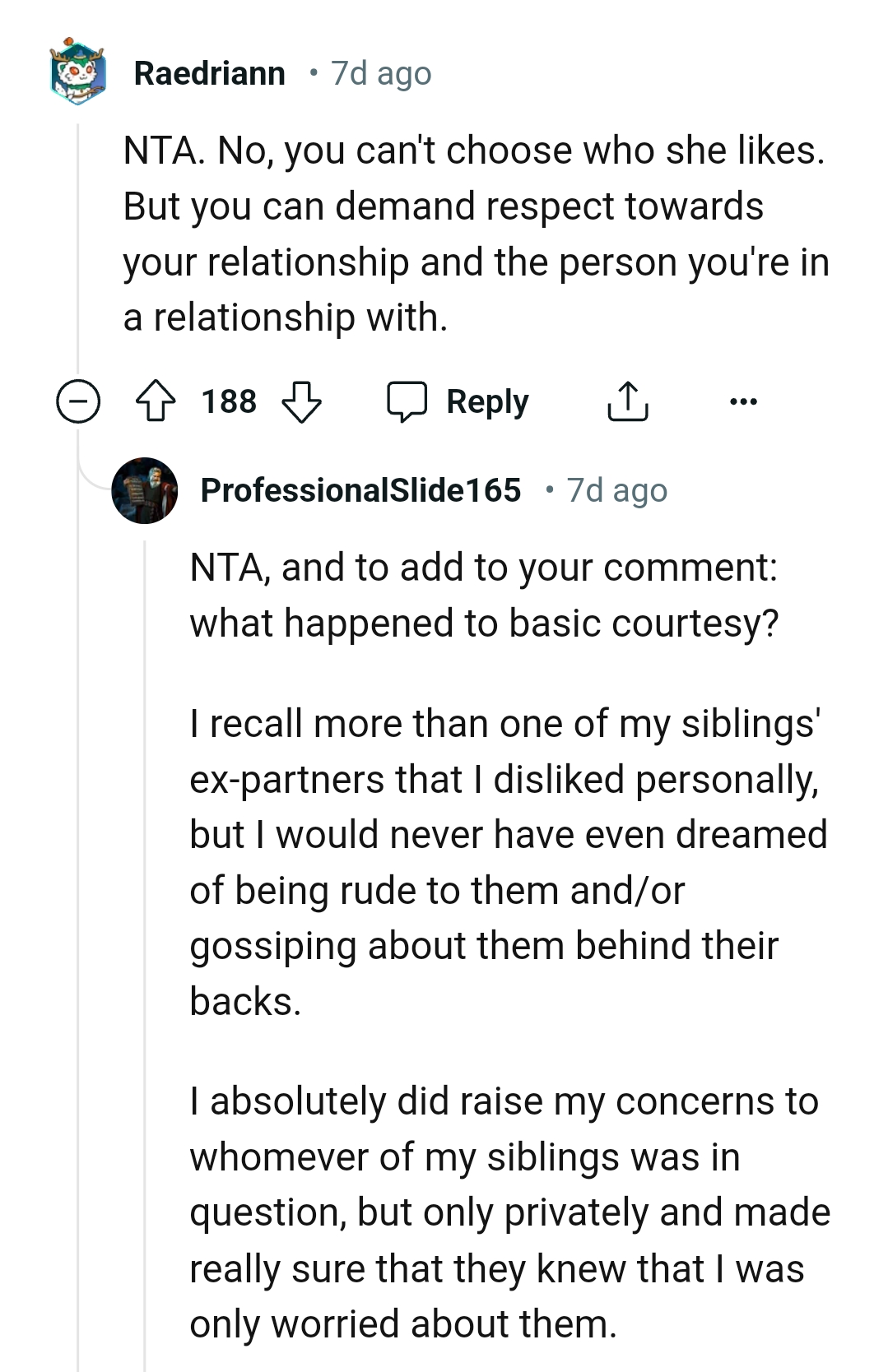 The OP can't choose who she likes