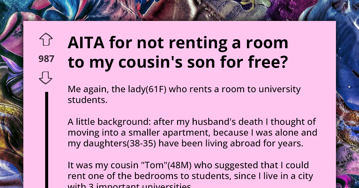 Woman Accused of Being Greedy and Selfish After Denying Cousin's Son Rent-Free Stay in Her Student Apartment