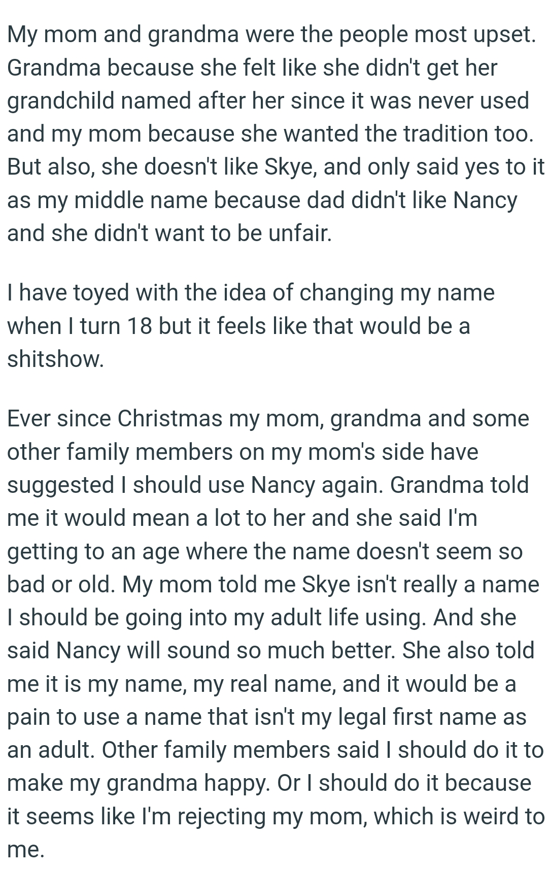 OP's getting to an age where the name doesn't seem so bad or old