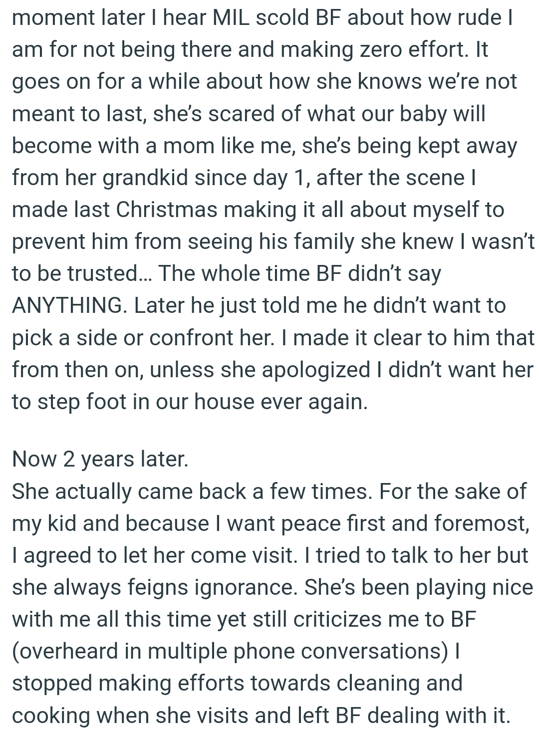 OP made last Christmas all about herself to prevent him from seeing his family