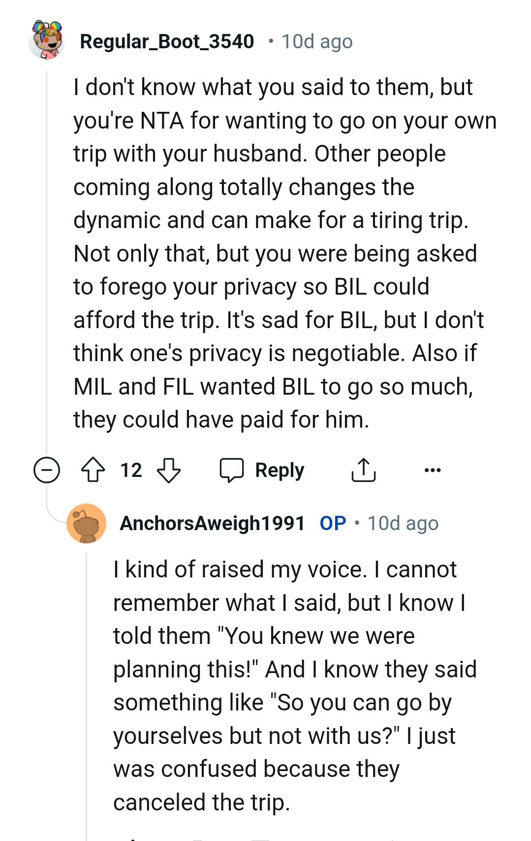 The OP is being asked to forego her privacy