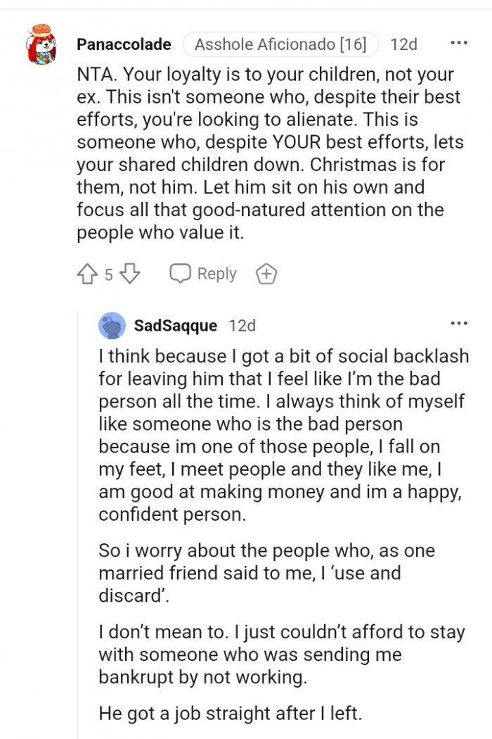 Let him sit on his own