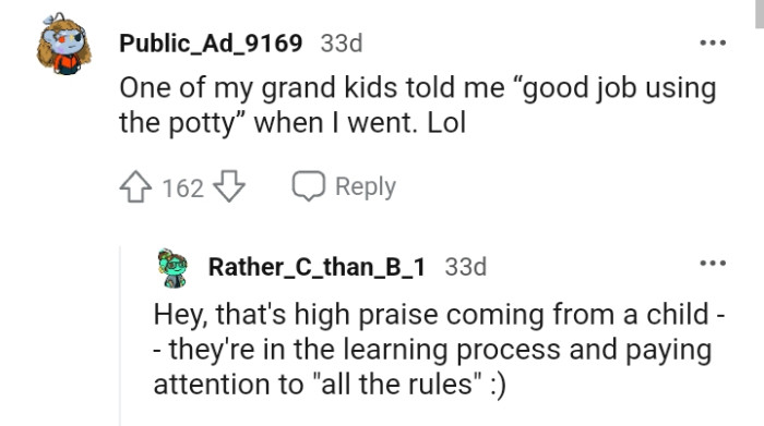 Good job using the potty