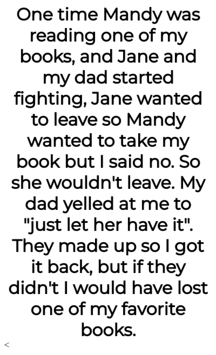 She explained one more situation: