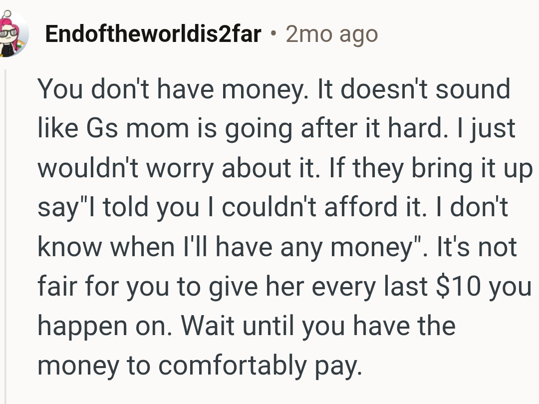 This Redditor wouldn't worry about it