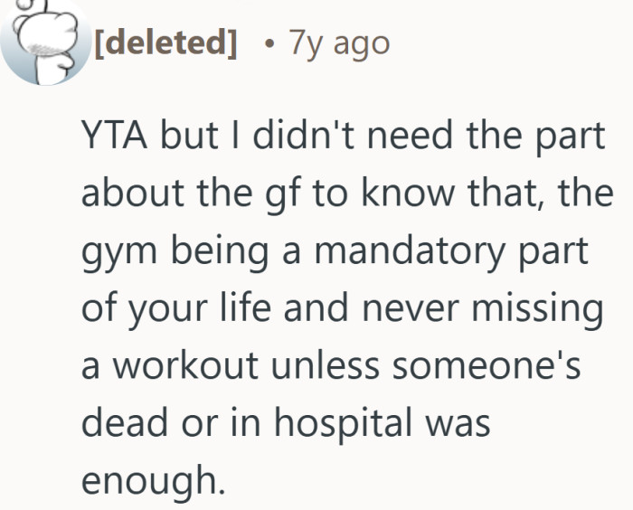 When the only acceptable excuse is a hospital visit, the priorities feel pretty firmly locked in.