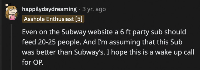 OP has to realize by now that his relationship with food is hurting more than just himself.