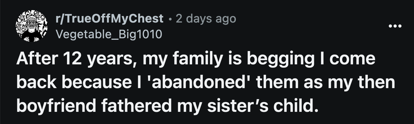 She received innumerable Facebook messages from people she was biologically related to who implied a reconciliation brokered magically because of OP's fourth child.