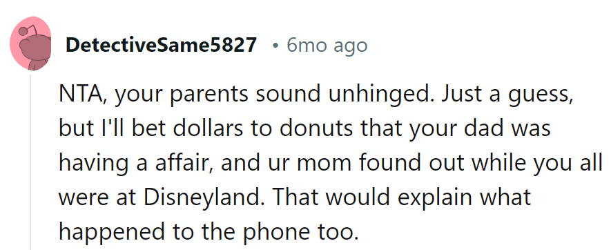 Parents on a rollercoaster, not the fun kind. Dad's phone mystery feels straight out of a Disney plot!