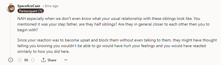 NAH - Especially When We Don't Even Know What Your Usual Relationship with These Siblings Looks Like