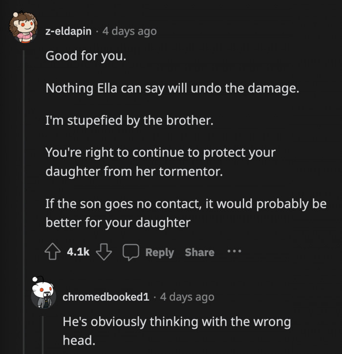 At this point, the brother cutting contact will count as a blessing