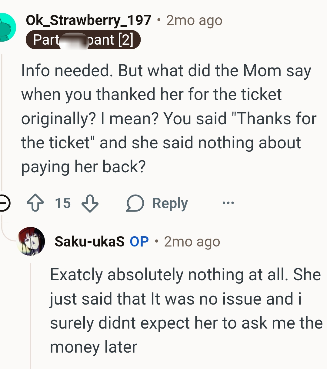 She said it was no issue