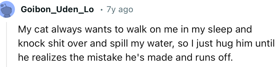 This Redditor punishes their cat with hugs