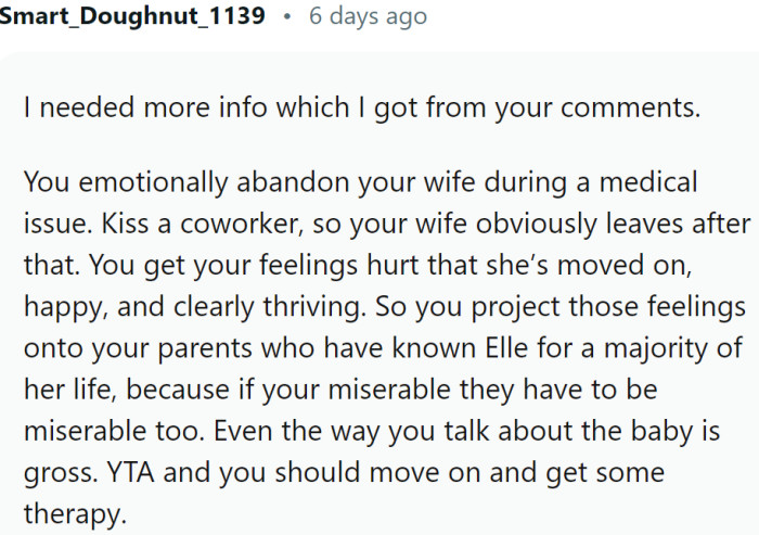 OP should move on and get some therapy.