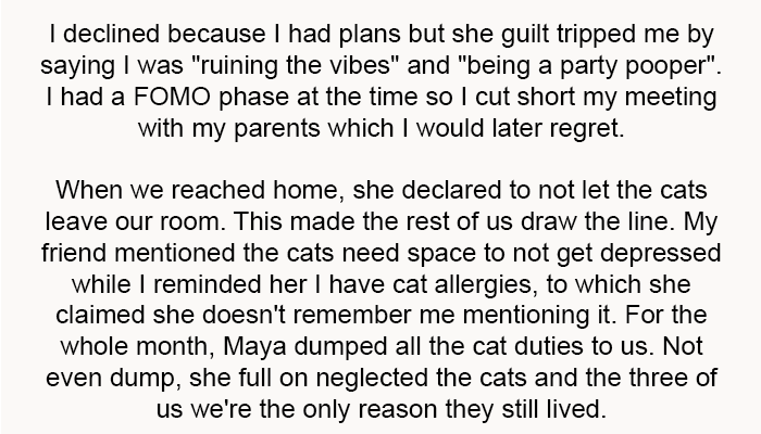 Maya dumped all the cat duties on us