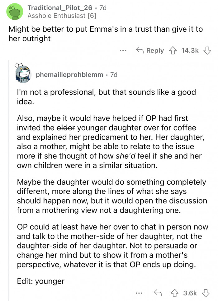 Here's how the Reddit community reacted to the user's post: