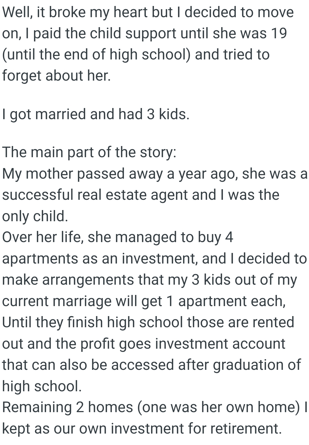 OP's Mom Was a Successful Real Estate Agent, and He Was the Only Child