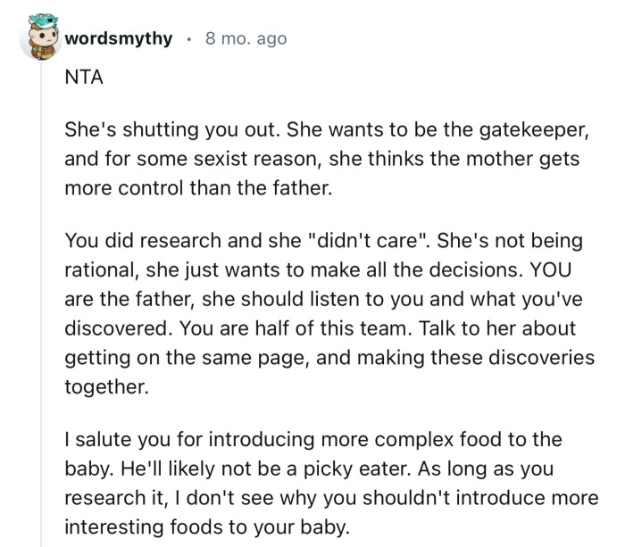 “She's shutting you out. She wants to be the gatekeeper, and for some sexist reason.”