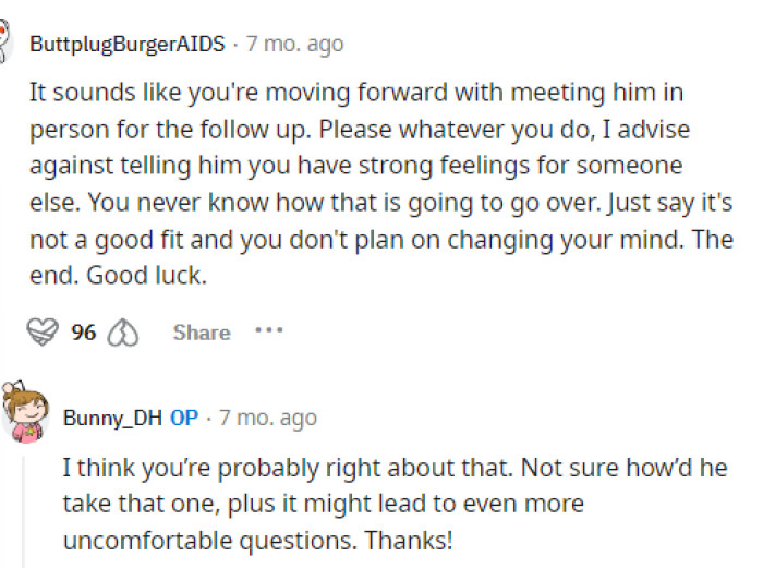 Many people told her to keep the details to herself because she can never know how someone is going to react to something like this.