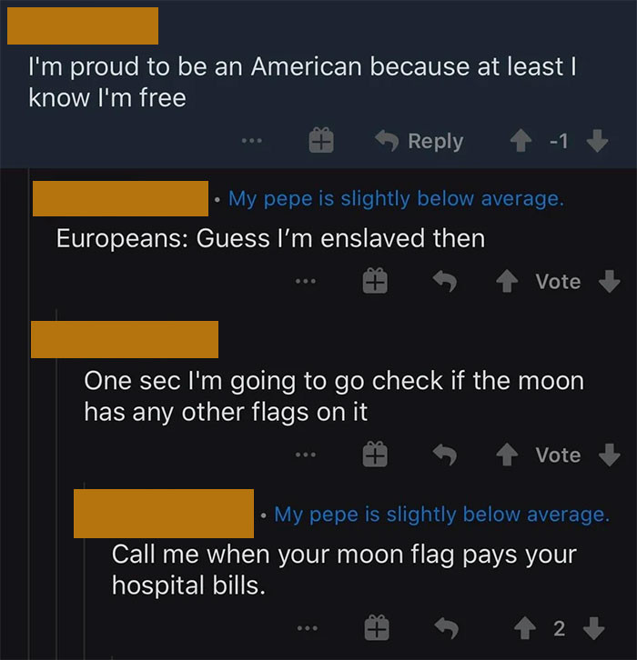 39. When your moon flag isn't paying your hospital bills