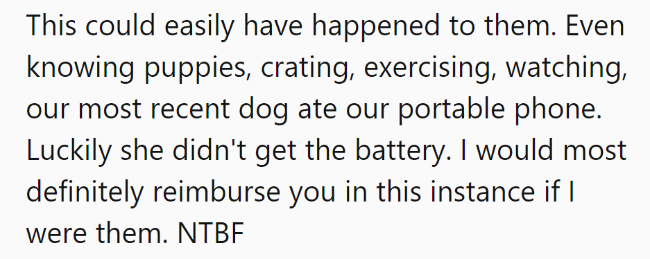 If their dog chomped her phone, she'd certainly cough up—puppy mischief strikes when least expected!
