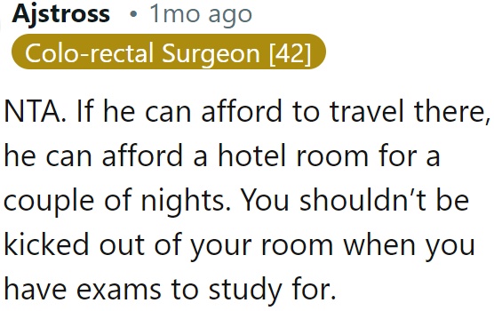 He should have money for a cheap hotel since he has the funds to travel to see his girlfriend.