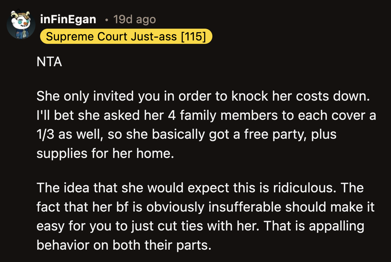 Don't bring your daughter around these people, OP! Their attitude would rub off on her.