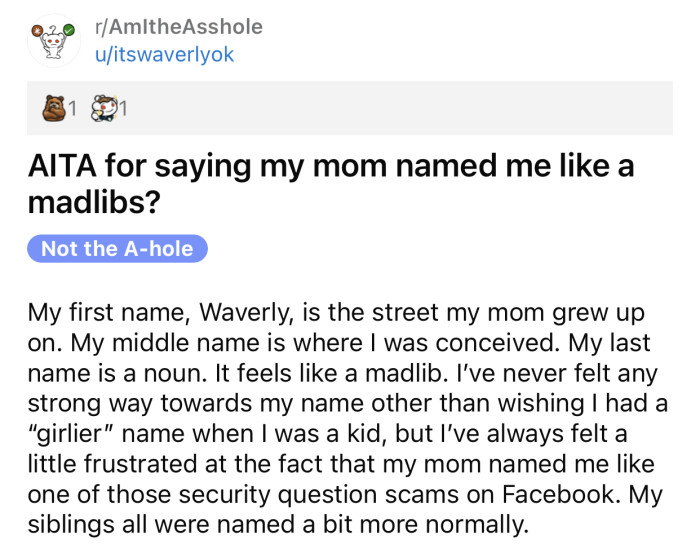 Here's the original post by Reddit user u/itswaverlyok: