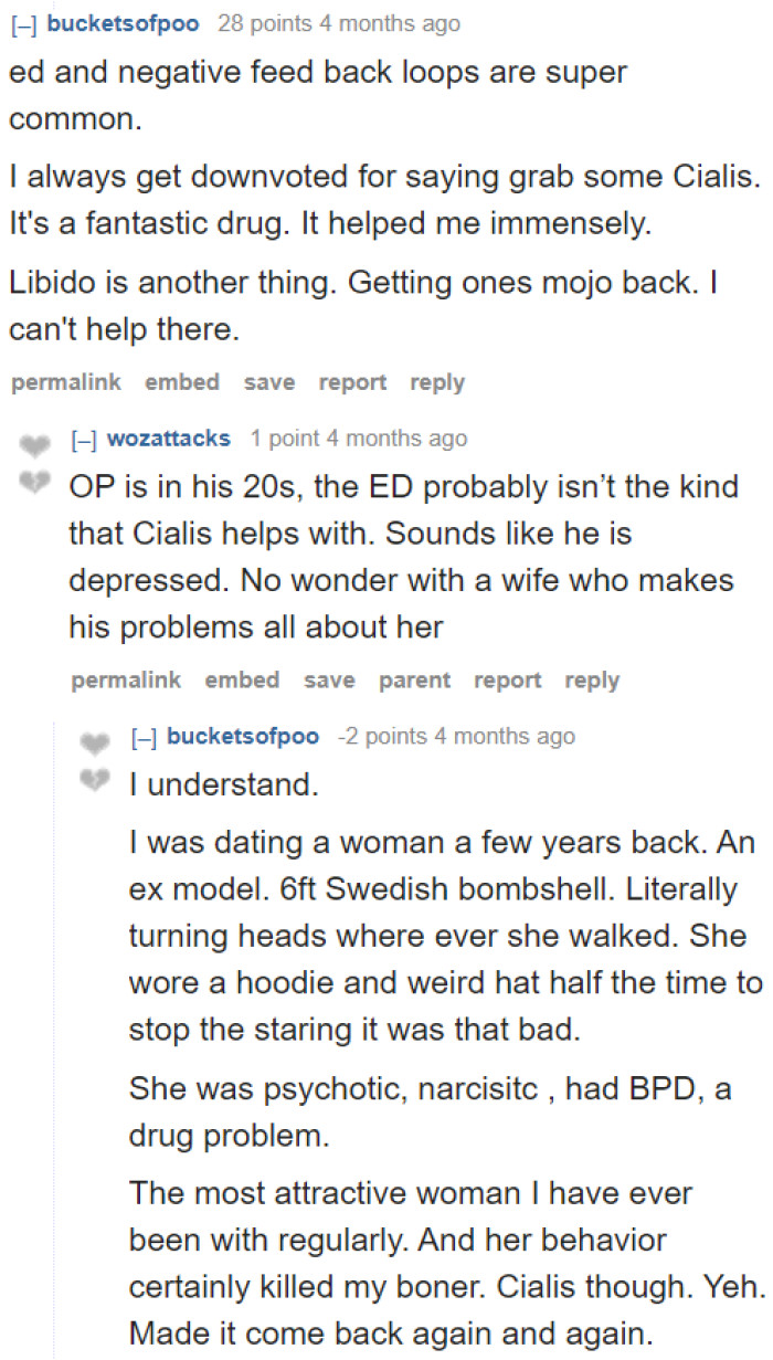 One user who has experienced ED recommends a specific medication that treats the condition.