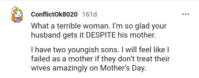 This Redditor considers MIL a terrible person