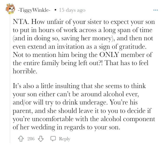 Parents know best, and the best for sure is that your son should not force himself on the wedding, and without any excuses, his personally made wedding dress should be compensated by anyone who wants to use it.