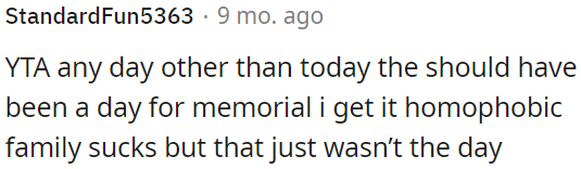 It should have been a day for a memorial, and it wasn't the right time for that discussion.