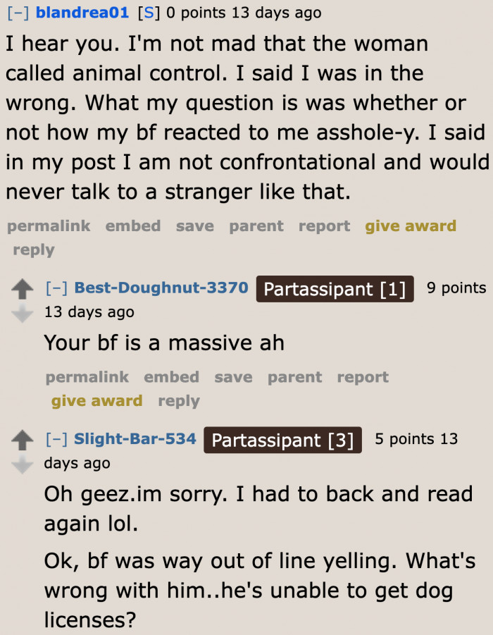 People are also criticizing the boyfriend for his overreaction.