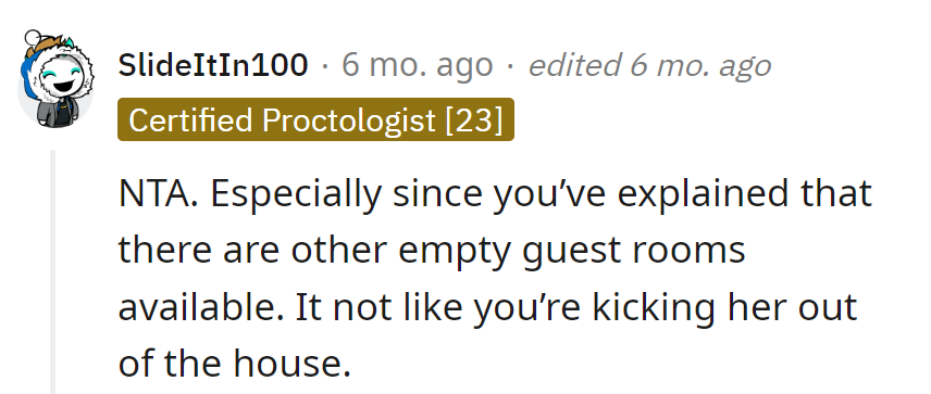 It's not eviction; it's room selection. With other guest rooms available, it's a checkout, not a throw-out.