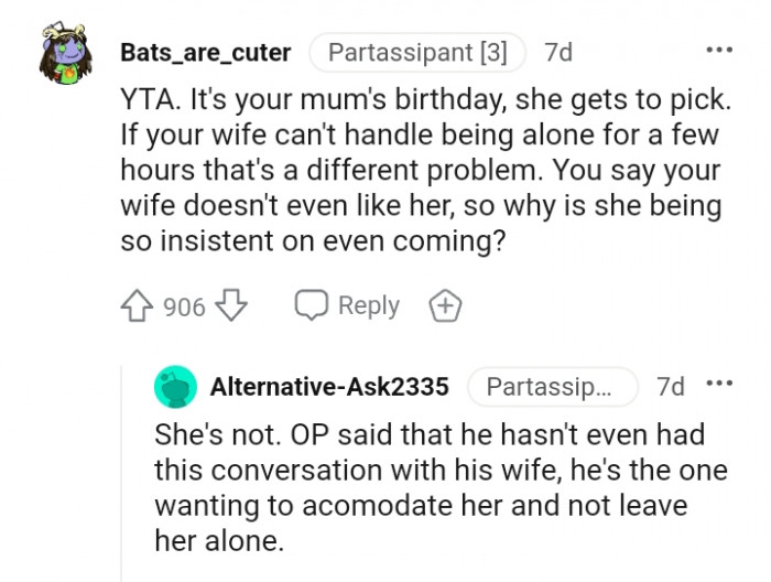 Why is she being so insistent on even coming?