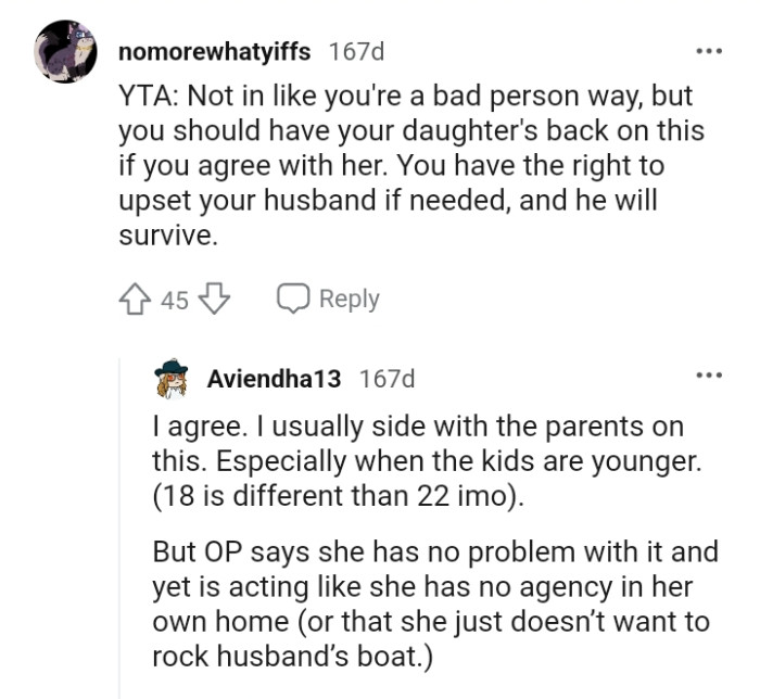 OP's husband will survive a little upset