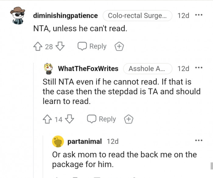 Your stepdad should learn to read